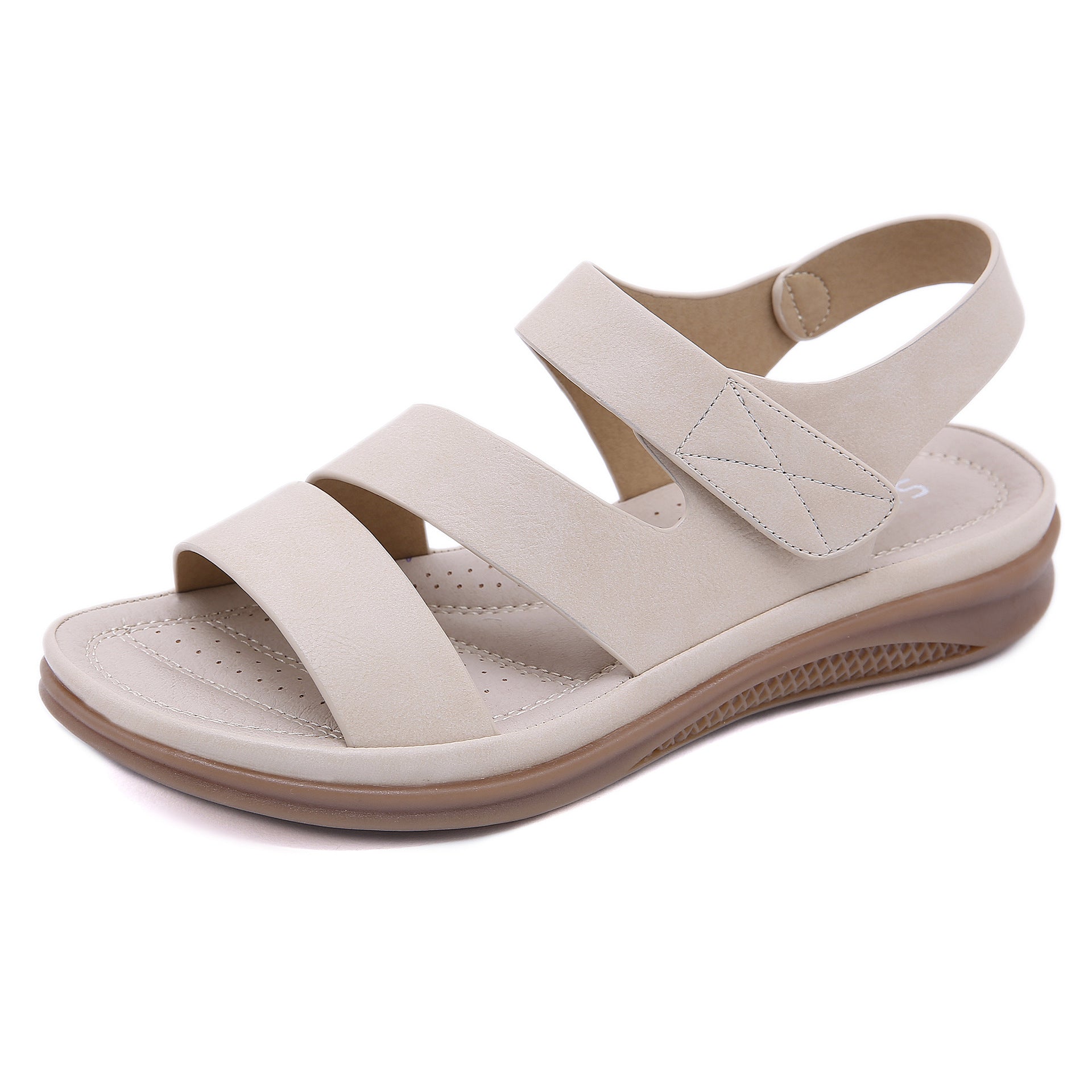 Owlkay  Casual Lightweight  Retro Slope Heel Sandals