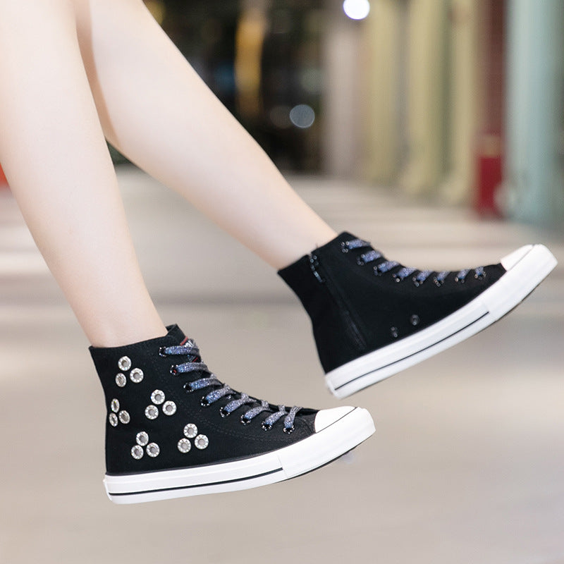 Owlkay Breathable Casual High Top Canvas Shoes