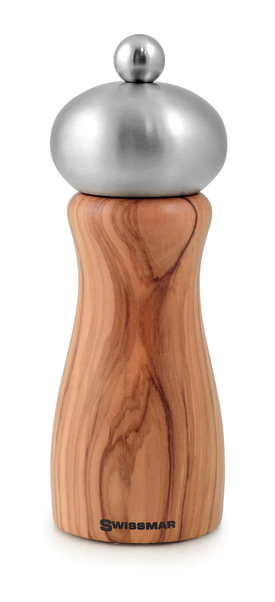 Olive Wood/  Stainless Salt & Pepper Mill Set 6in