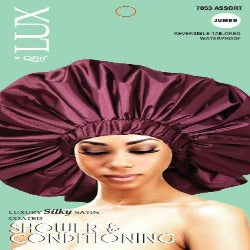 LUX Luxury Silky Satin Coated Shower & Conditioning Cap Jumbo Solid
