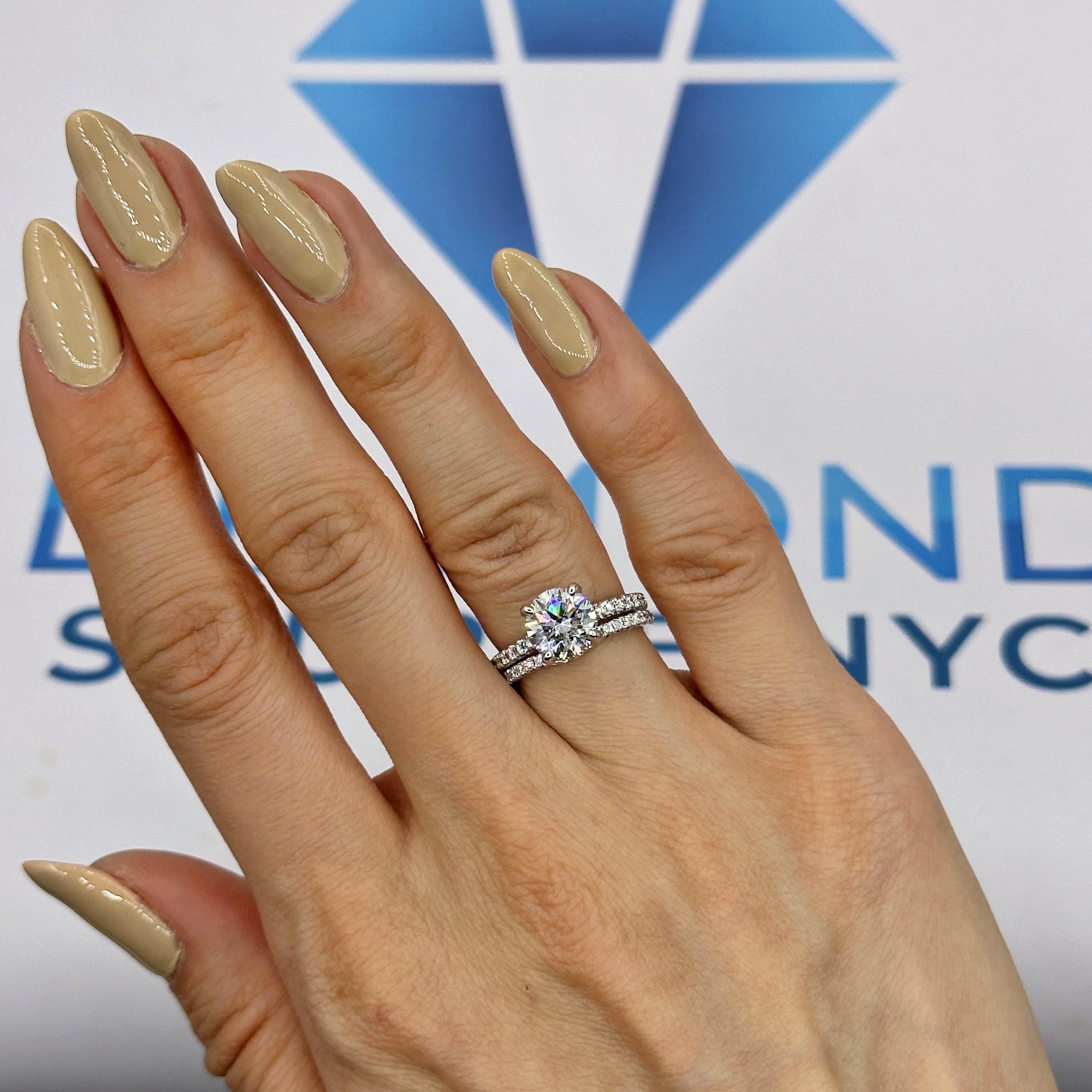 GIA Certified Platinum Engagement Ring Set with 2.15ct Diamonds SET-176500