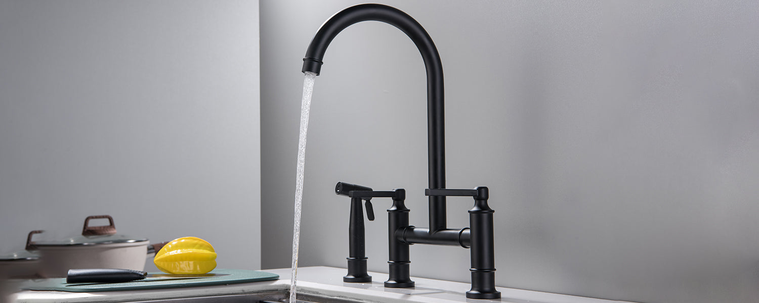 Kitchen Faucet with Side Spray Matte Black