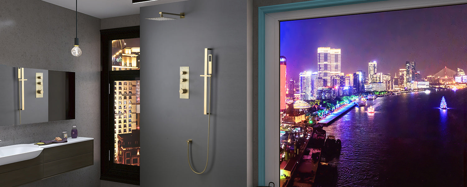 Luxurious golden shower system