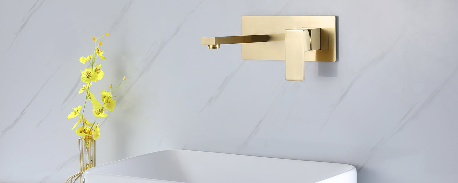 Wall Mount Faucet Brushed Gold