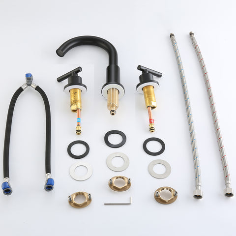 Deck Mounted Two Handle Matte Black Widespread Bathroom Faucet RB0763 26 Deck Mounted Two Handle Matte Black Widespread Bathroom Faucet RB0763 -Cheap RBrohant Store RB0763