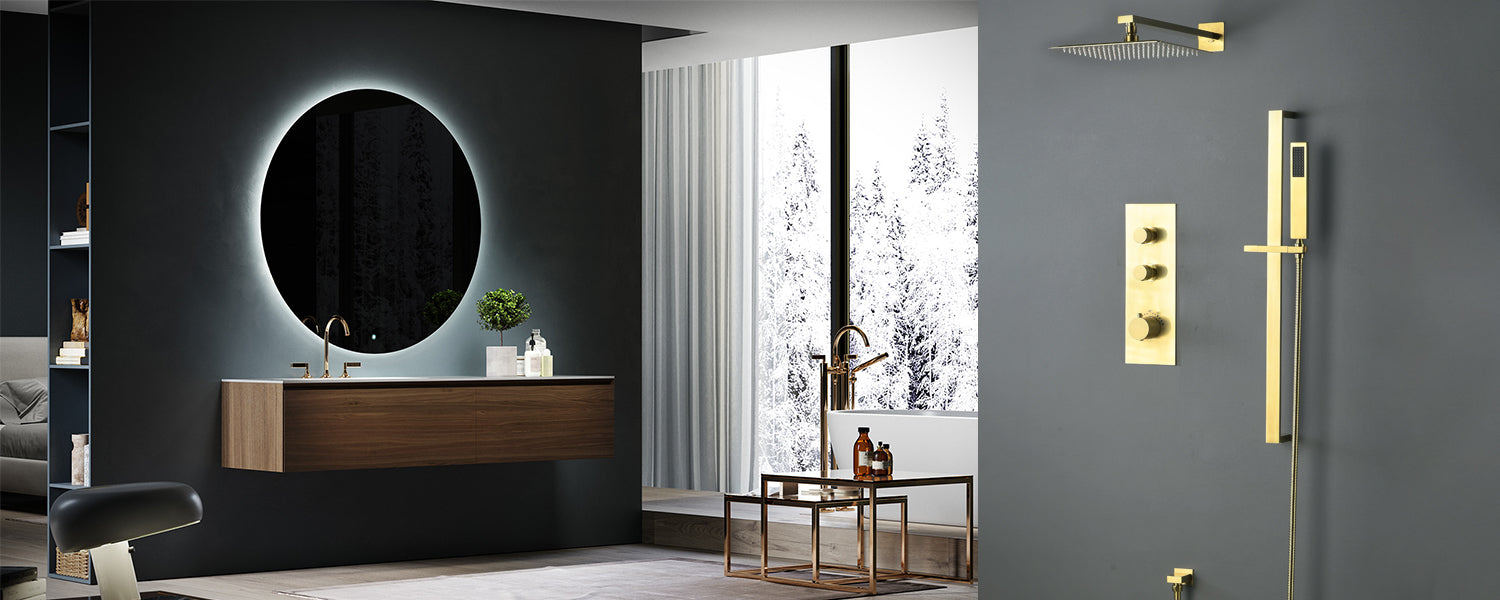 Luxurious stainless steel gold shower system