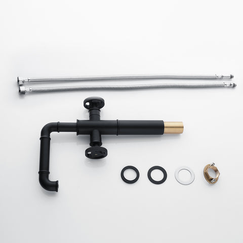 Two Handle One Hole Matte Black Vessel Sink Faucet RB0903 14 Two Handle One Hole Matte Black Vessel Sink Faucet RB0903 -Cheap RBrohant Store RB0903