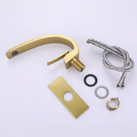 Brushed Gold Bathroom Sink Faucet With 6-inch Deck Plate RB0979 14 Brushed Gold Bathroom Sink Faucet With 6-inch Deck Plate RB0979 -Cheap RBrohant Store RB0979