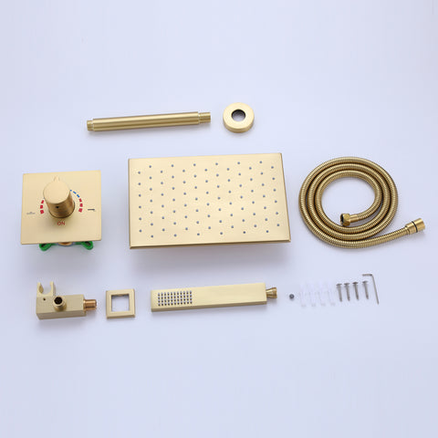 Concealed Ceiling Mounted Single Handle Brushed Gold Shower Faucet Set RB1022 2 Concealed Ceiling Mounted Single Handle Brushed Gold Shower Faucet Set RB1022 -Cheap RBrohant Store RB1022