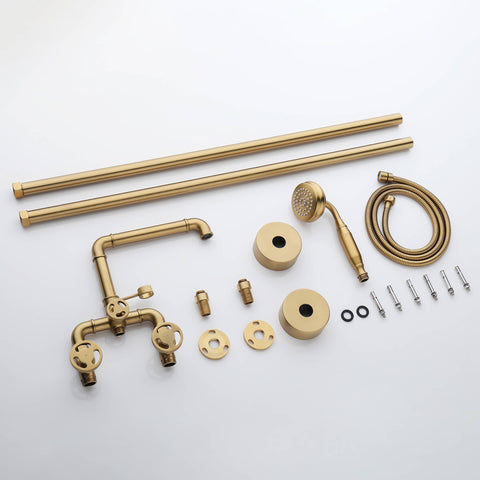 Industrial Style Freestanding Bathtub Faucet Floor Mounted Tub Filler 2 Wheel Knobs RB1142 18 Industrial Style Freestanding Bathtub Faucet Floor Mounted Tub Filler 2 Wheel Knobs RB1142 -Cheap RBrohant Store