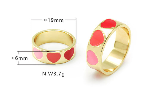 Anel de corações com resina no atacado