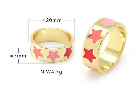 Anel com estrelas de resina no atacado