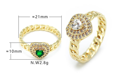 Anel de coração e aro de elo grumet no atacado