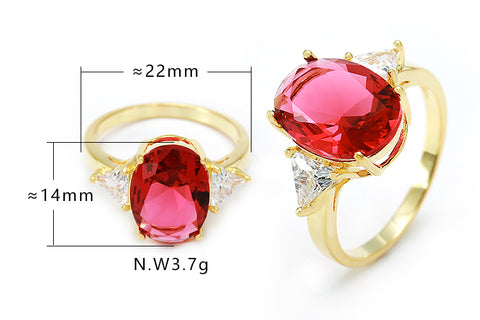 Anel com rubi oval no atacado