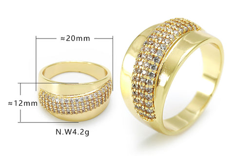 Anel com faixa de zircônias no atacado