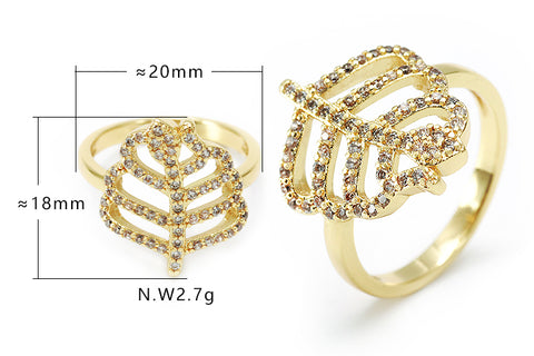 Anel folha vazada no atacado