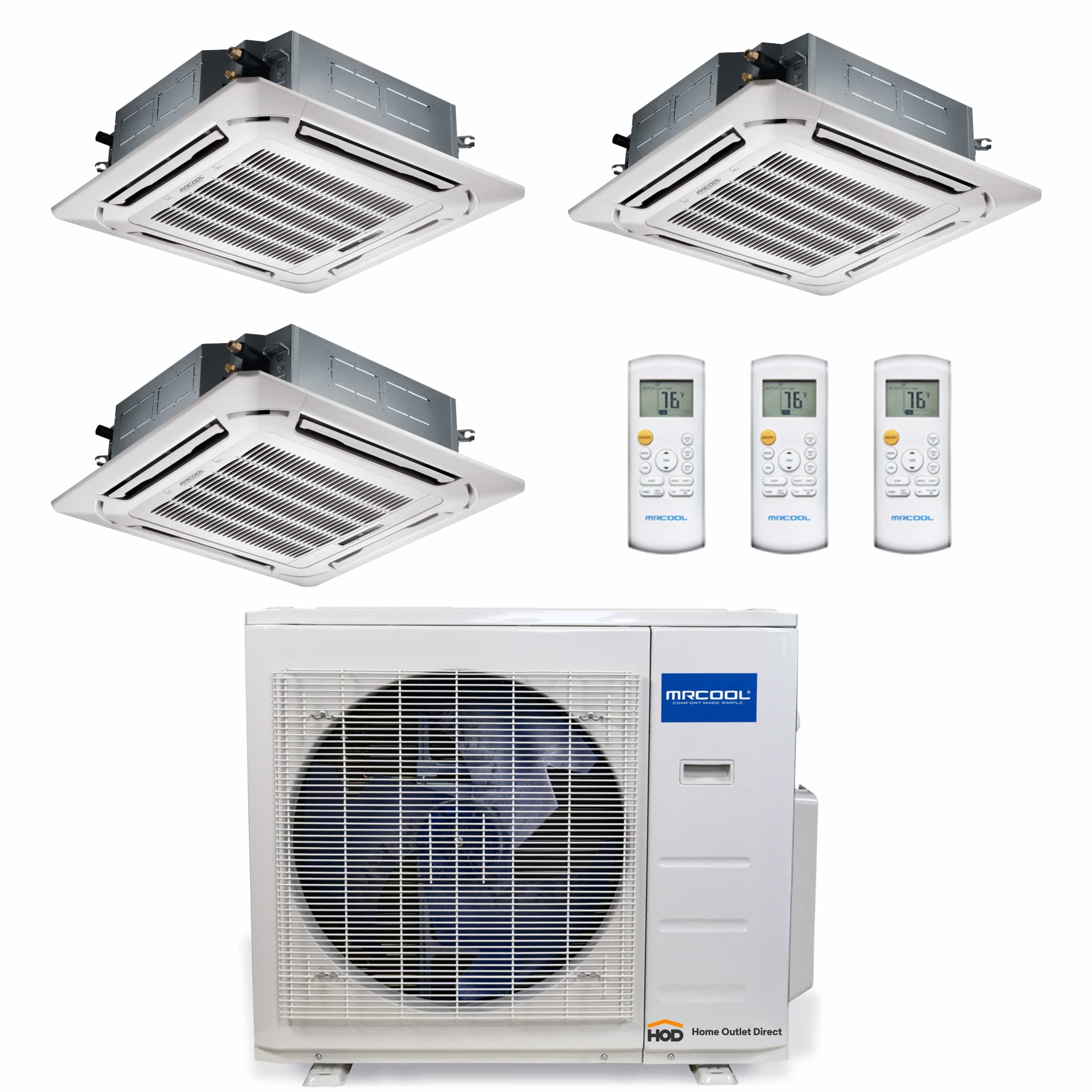 MRCOOL Olympus Mini Split - 3-Zone 36,000 BTU Ductless Air Conditioner and Heat Pump with 12K + 12K + 12K Cassette Air Handlers