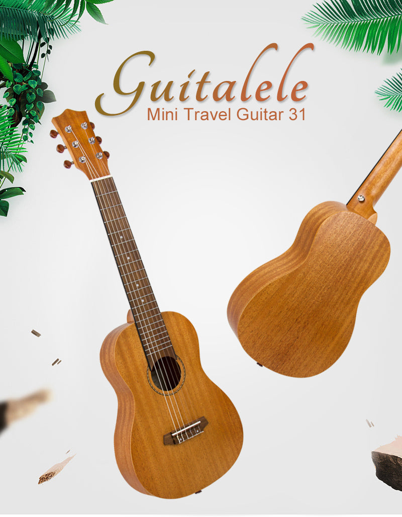Guitalele 6 Strings Mini Travel Guitar Ukulele 31 inch Mahogany 20