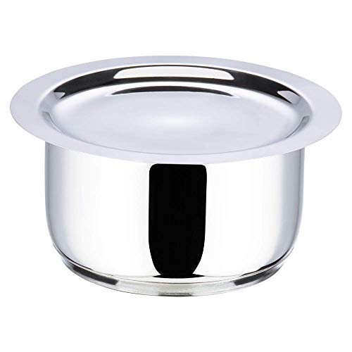 Vinod Stainless Steel Regular Saucepan (1 Litre) & Capsule Bottom Tope (1 Litre) with Lid (Induction and Gas Stove Friendly), 2 Years Warranty, Silver