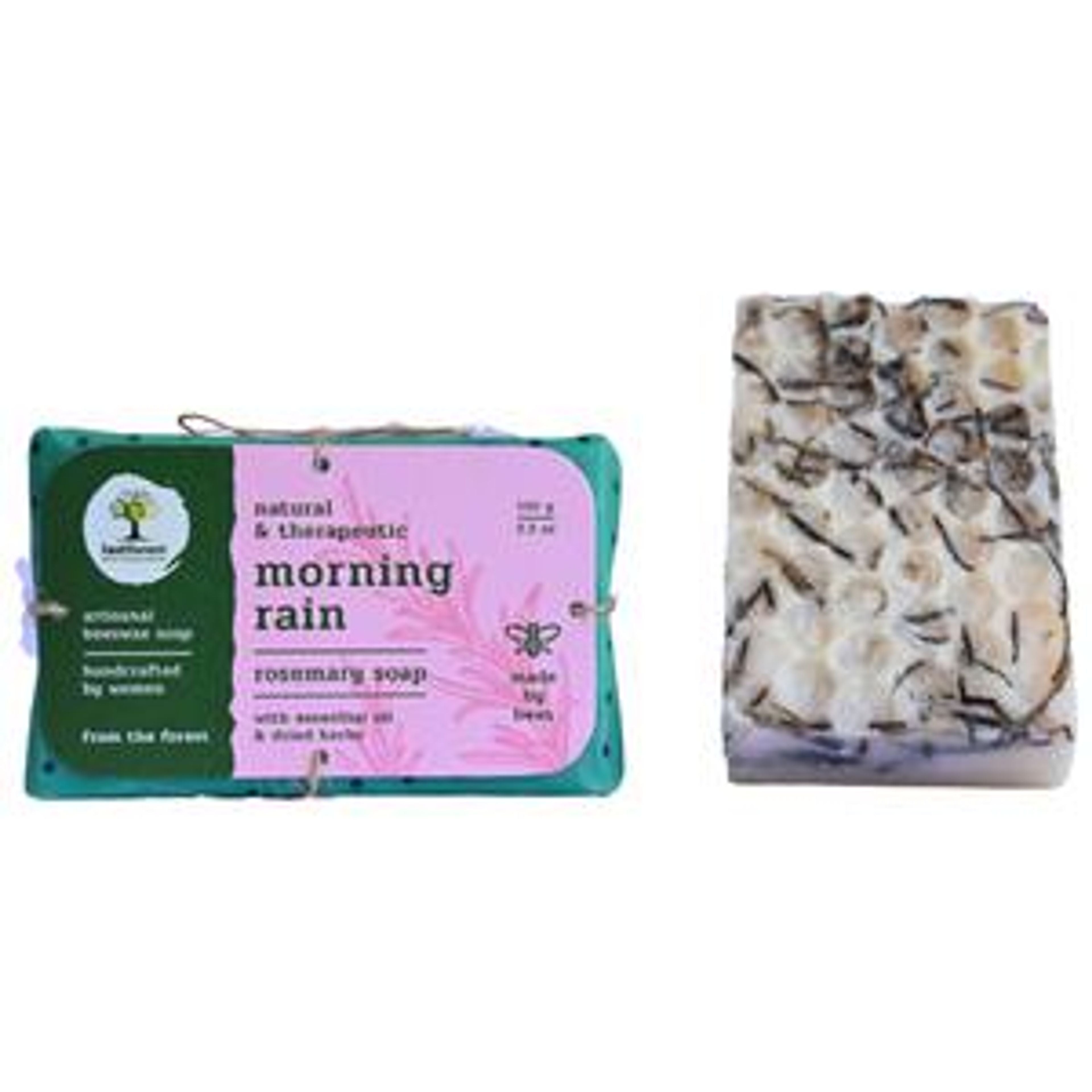 Last Forest Artisanal Beeswax Soap - Morning Rain, Natural & Therapeutic, Rosemary