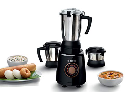 Bosch TrueMixx Bold Mixer Grinder MGM4334BIN 600 Watt, 3 Jars (Black)