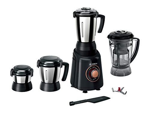 Bosch TrueMixx Bold Mixer Grinder (600 Watt, 4 Jars, Black) - MGM4344BIN