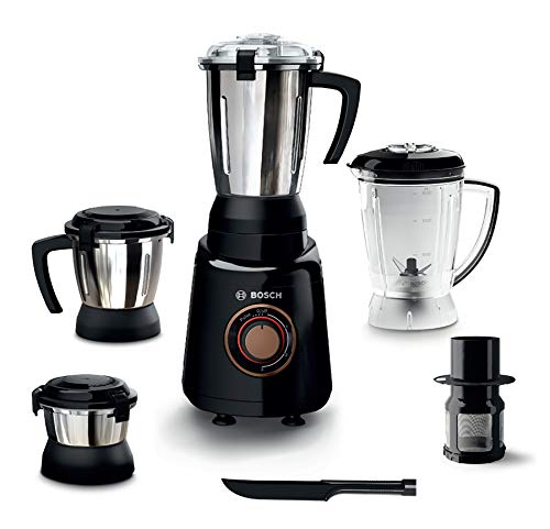 Bosch TrueMixx Bold Mixer Grinder (600 Watt, 4 Jars, Black) - MGM4344BIN