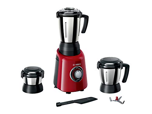 Bosch TrueMixx Radiance Mixer Grinder 600 Watt, 3 Jars - MGM4334RIN, Red