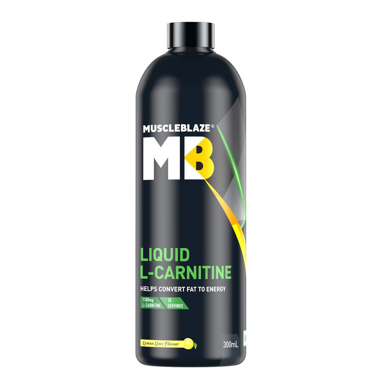 MuscleBlaze Liquid L-Carnitine 1100 mg Lemon Lime, Pack of 300 ml, 20 Servings