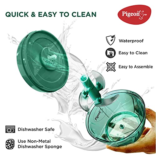 Pigeon by Stovekraft High Grade Handy Chopper with 3 Blades for Effortlessly Chopping Vegetables and Fruits for Your Kitchen (Green, 400 ml, 12420)