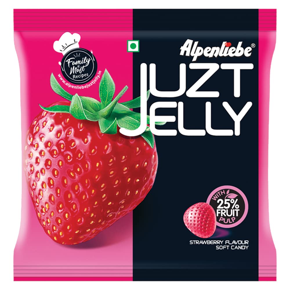 Alpenliebe Juzt Jelly, Strawberry Pouch, 171 g, 45 pc