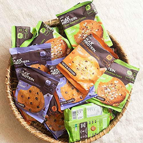 RiteBite Max Protein 7 Grain Breakfast Cookies|Assorted,Pack Of 6 (330G)