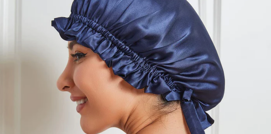 Pure Silk Double Layer Sleeping Caps w/ Ribbon