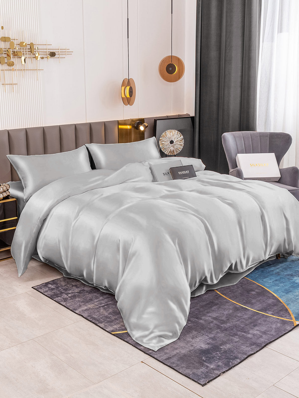 Silk Bed Set - Cooling all Night in Hot Summer (4Pcs Set)