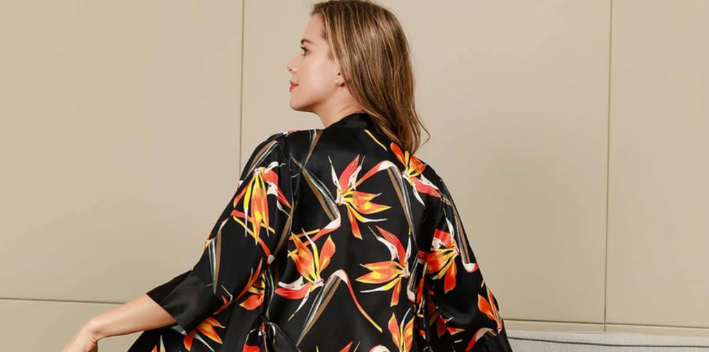 3Pcs Floral Printed Pure Silk Pajamas Set
