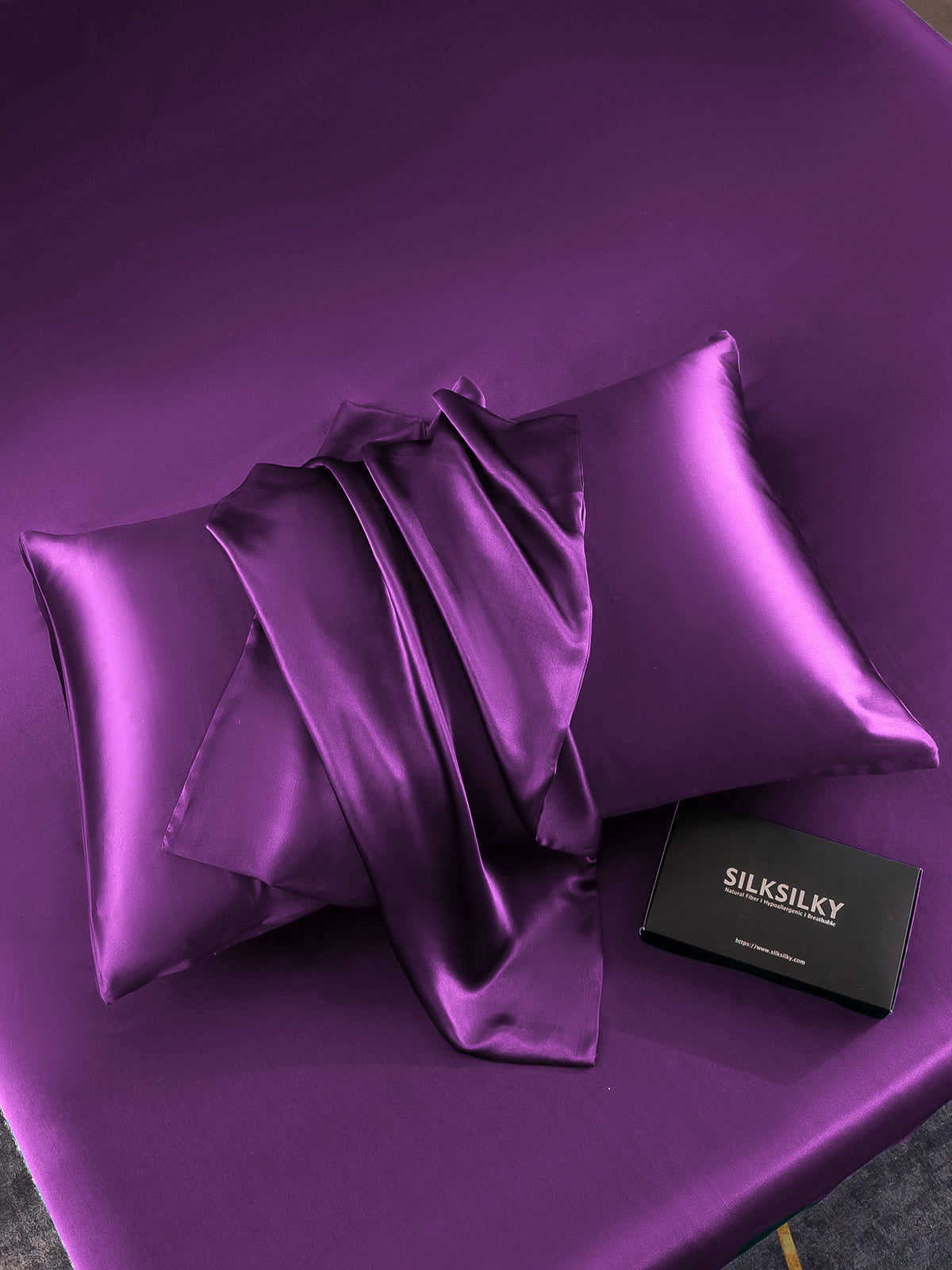 2Pcs 19Momme Pure Silk Pillowcases Bundle - Hidden Zipper
