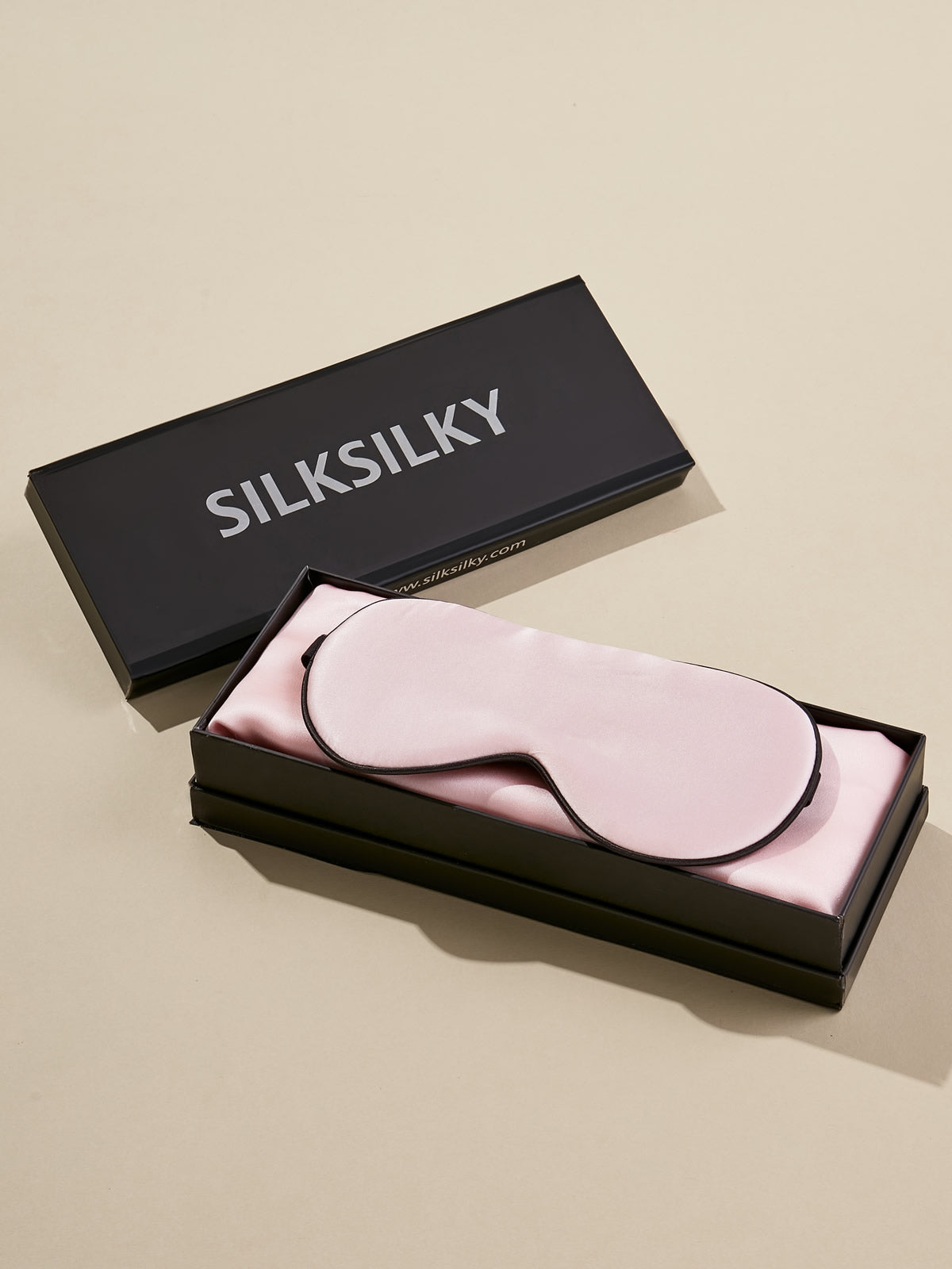 Gift Set - Silk Soild Color Long Scarf & Eye Mask Set