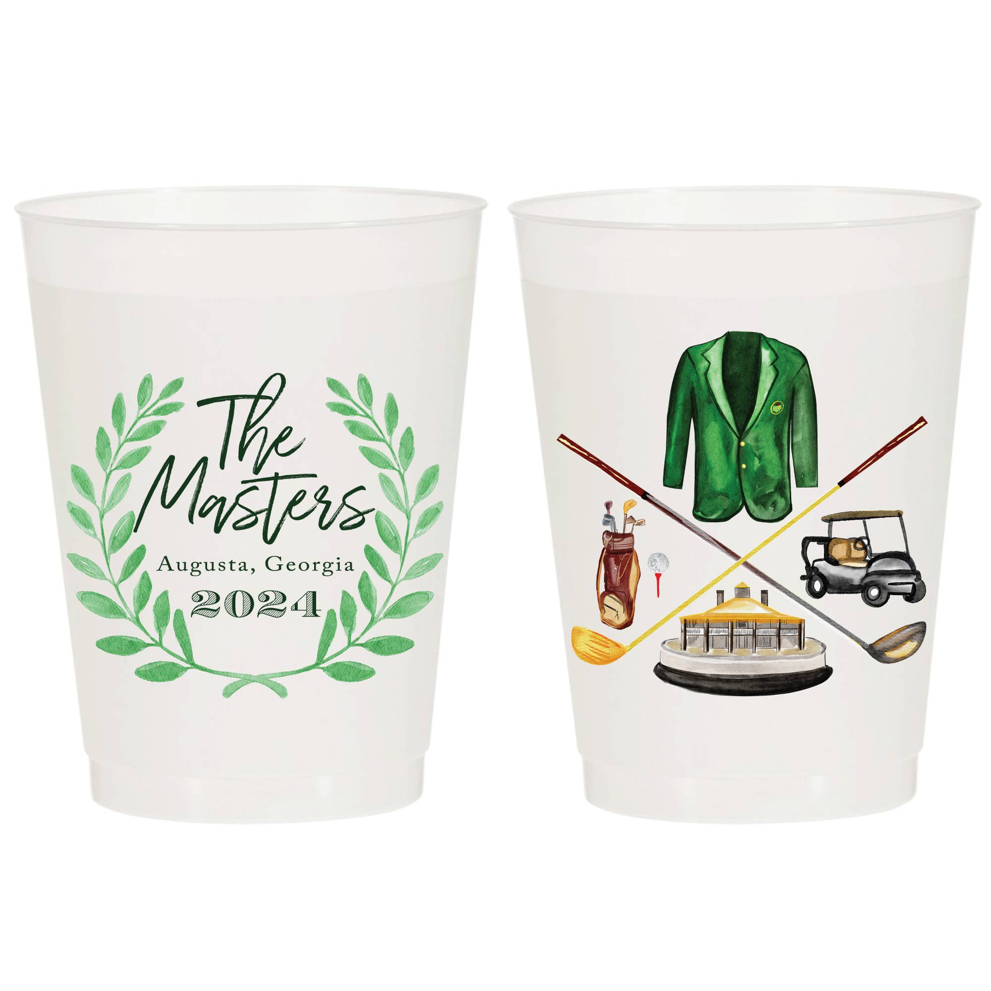 The Masters 2024
 Collage Golf Frosted Cups- Masters: Pack of 10