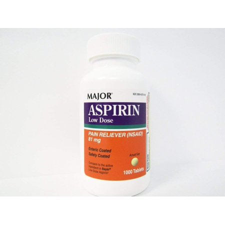 ASPIRIN LOW DOSE 81 mg Tablet -1000ct