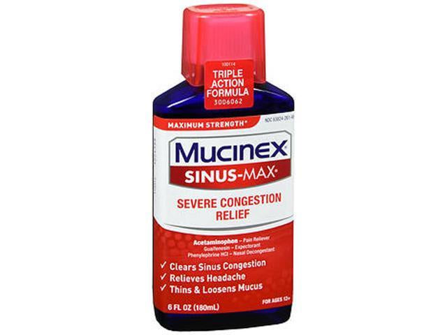 MUCINEX SINUS MAX SEVERE CONGESTION AND  PAIN 6 OZ