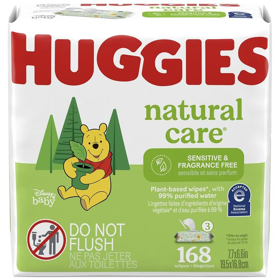 Huggies Baby Wipes Natural Care 3pk 168 ct