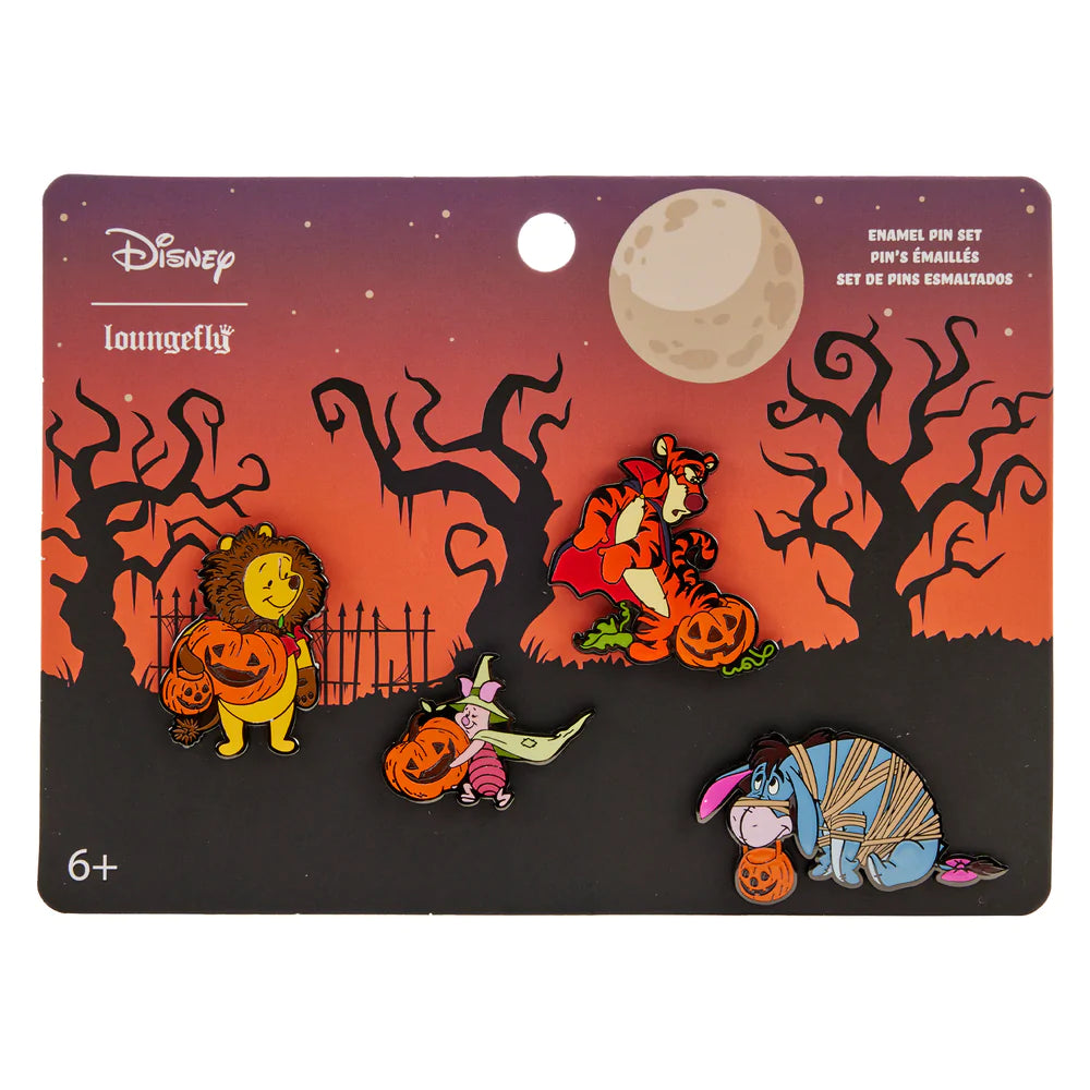 Loungefly Disney Winnie the Pooh Halloween 4 Piece Pin Set
