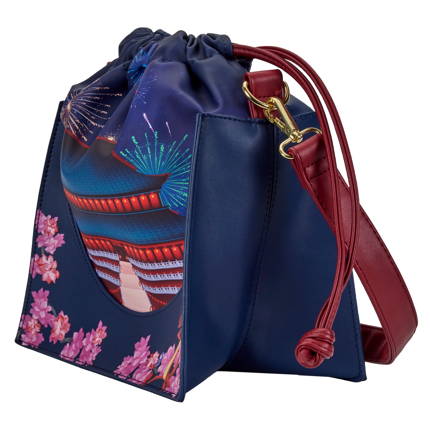 Loungefy Disney Mulan Castle Cinch Sack Crossbody