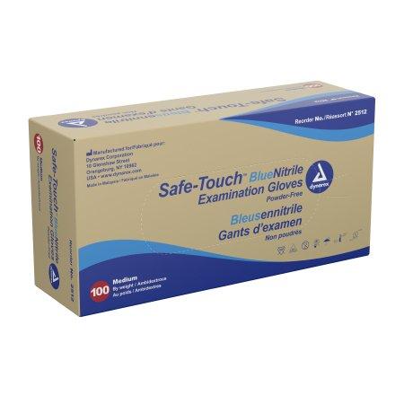 Dynarex Safe-Touch Nitrile Exam Gloves - 100 Count Medium Blue