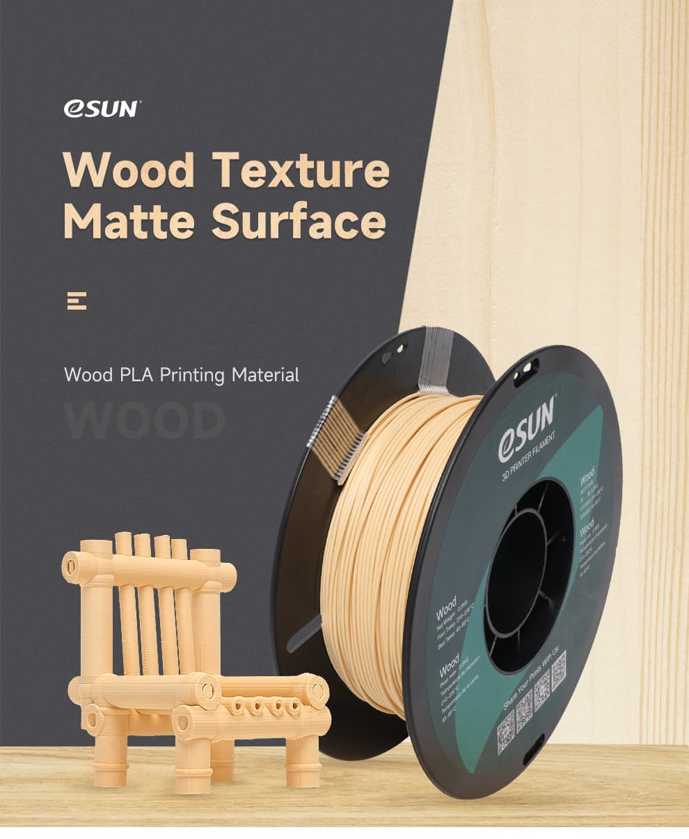 eSUN Wood PLA 1.75mm 3D Filament 0.5KG/1KG – eSUN Offical Store
