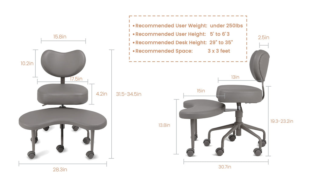 Pipersong Meditation Chair, ADHD Chair, Cross Legged Office Chair avec  Roues, Criss Cross Desk Chair avec Support Lumbar et Tabouret Réglable