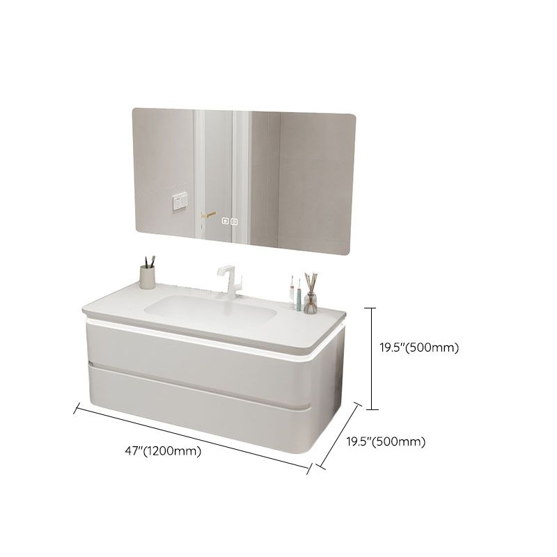 Wall Mount Modern Bathroom Vanity Set with Mirror Faucet Sink