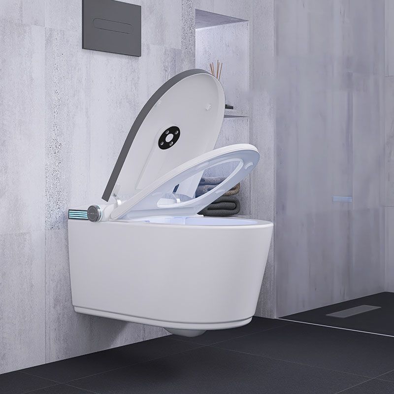 Elongated Toilet with Heated Seat Wall Mounted Bidet without Water Pressure Control