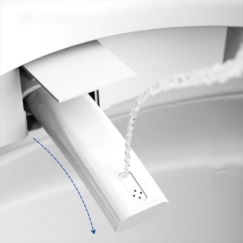 Elongated Ceramic Foot Sensor Contemporary White Floor Mount Bidet