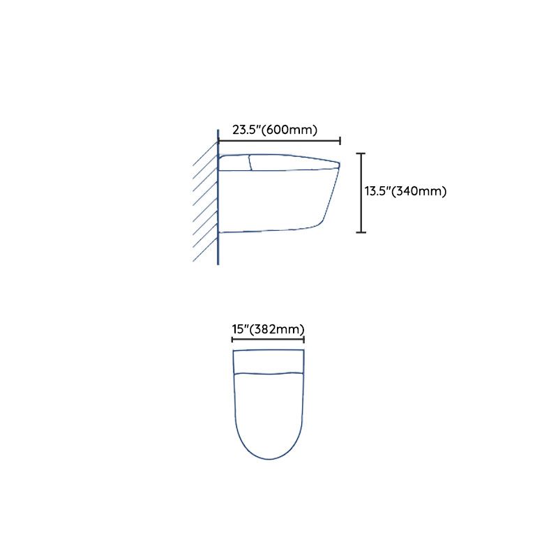 Contemporary Elongated Wall Hung Toilet Set with Temperature Control